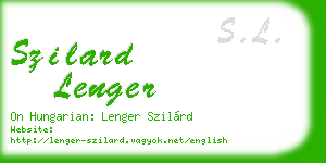 szilard lenger business card