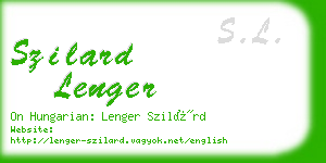 szilard lenger business card